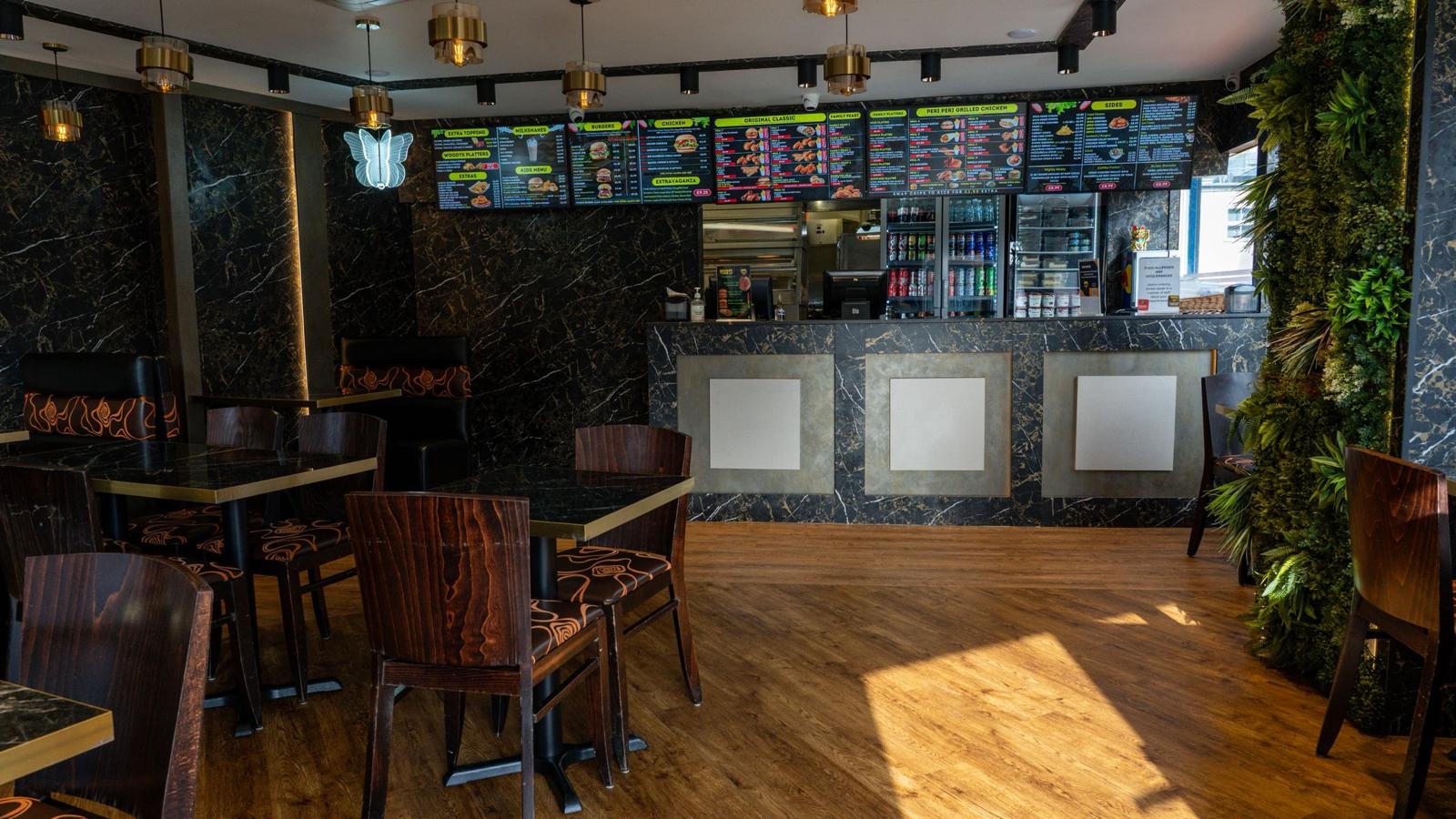 Inside a Woody's takeaway